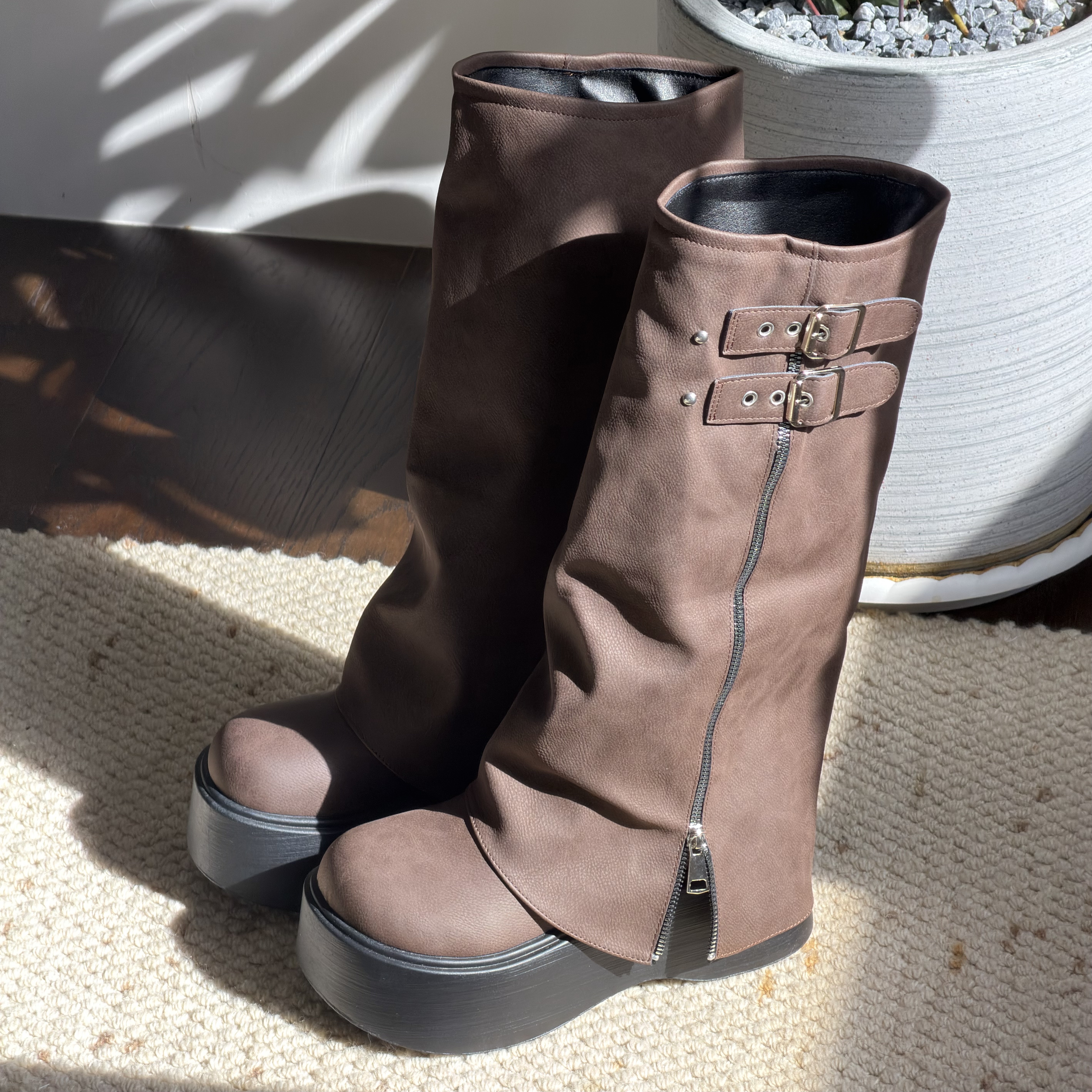 堆堆顯瘦 超厚底增高顯瘦靴🤎【COFFEE｜質感咖】