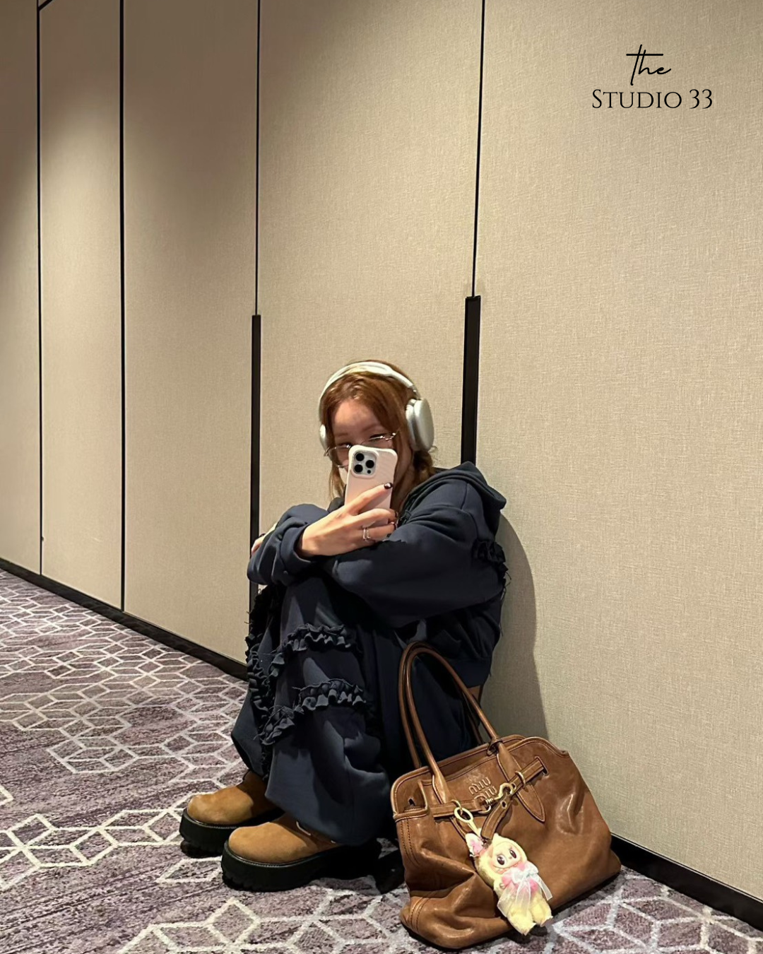 木耳邊鬆緊休閒褲