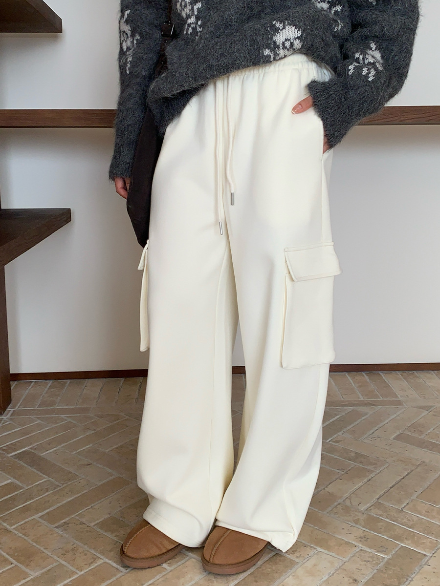 10W21 率性工裝口袋抽繩休閒棉褲 三色