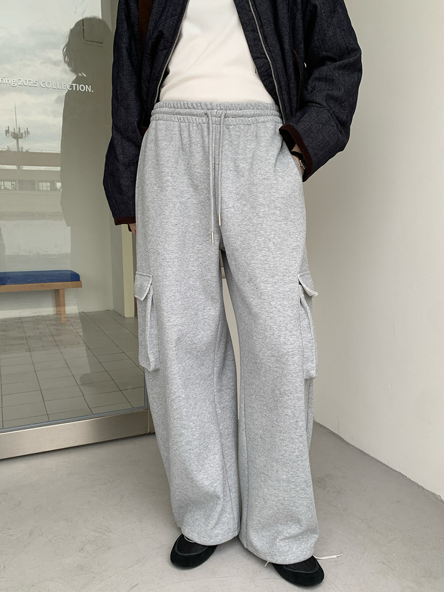 10W21 率性工裝口袋抽繩休閒棉褲 三色