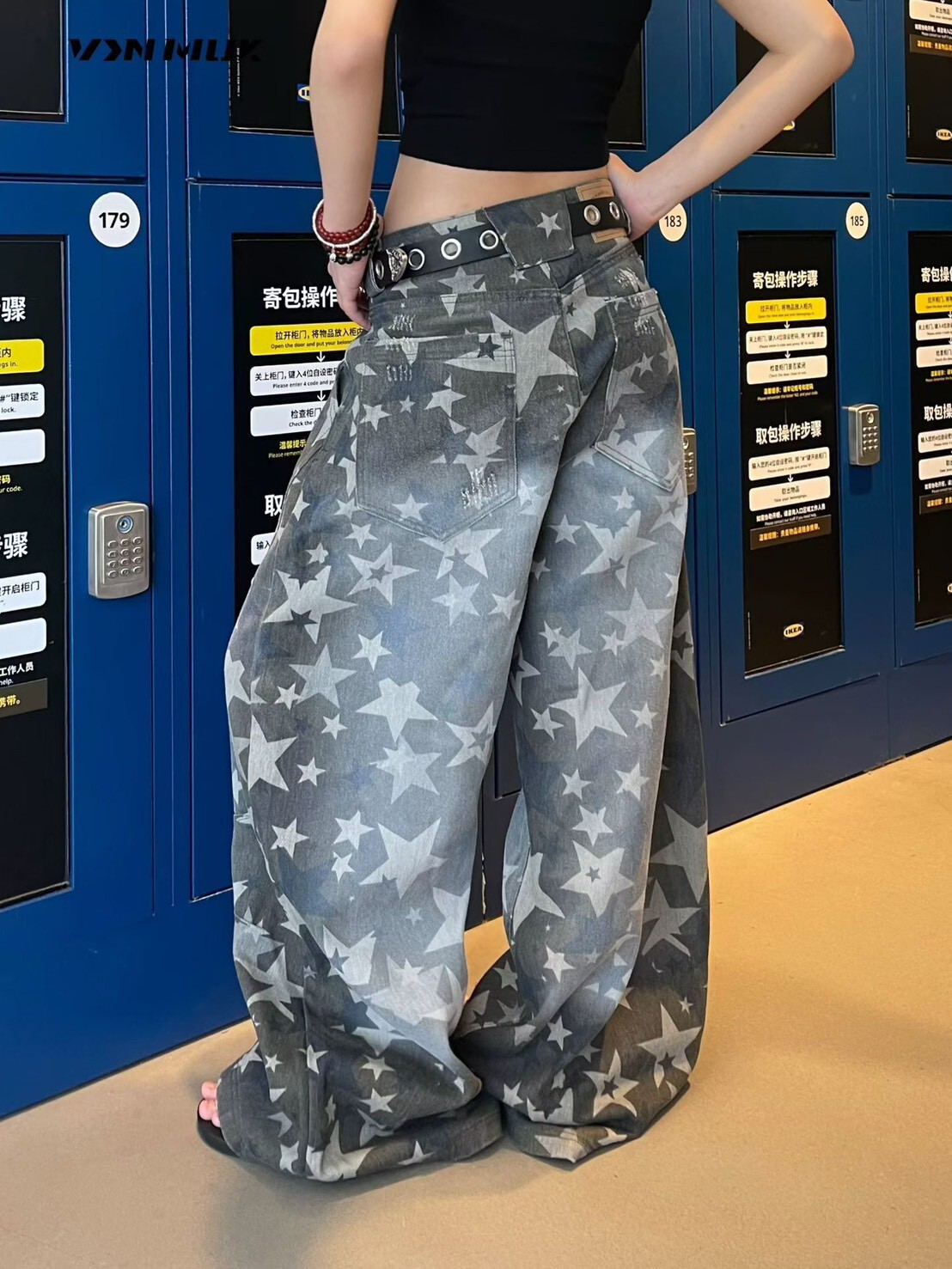 星星刷色彎刀褲