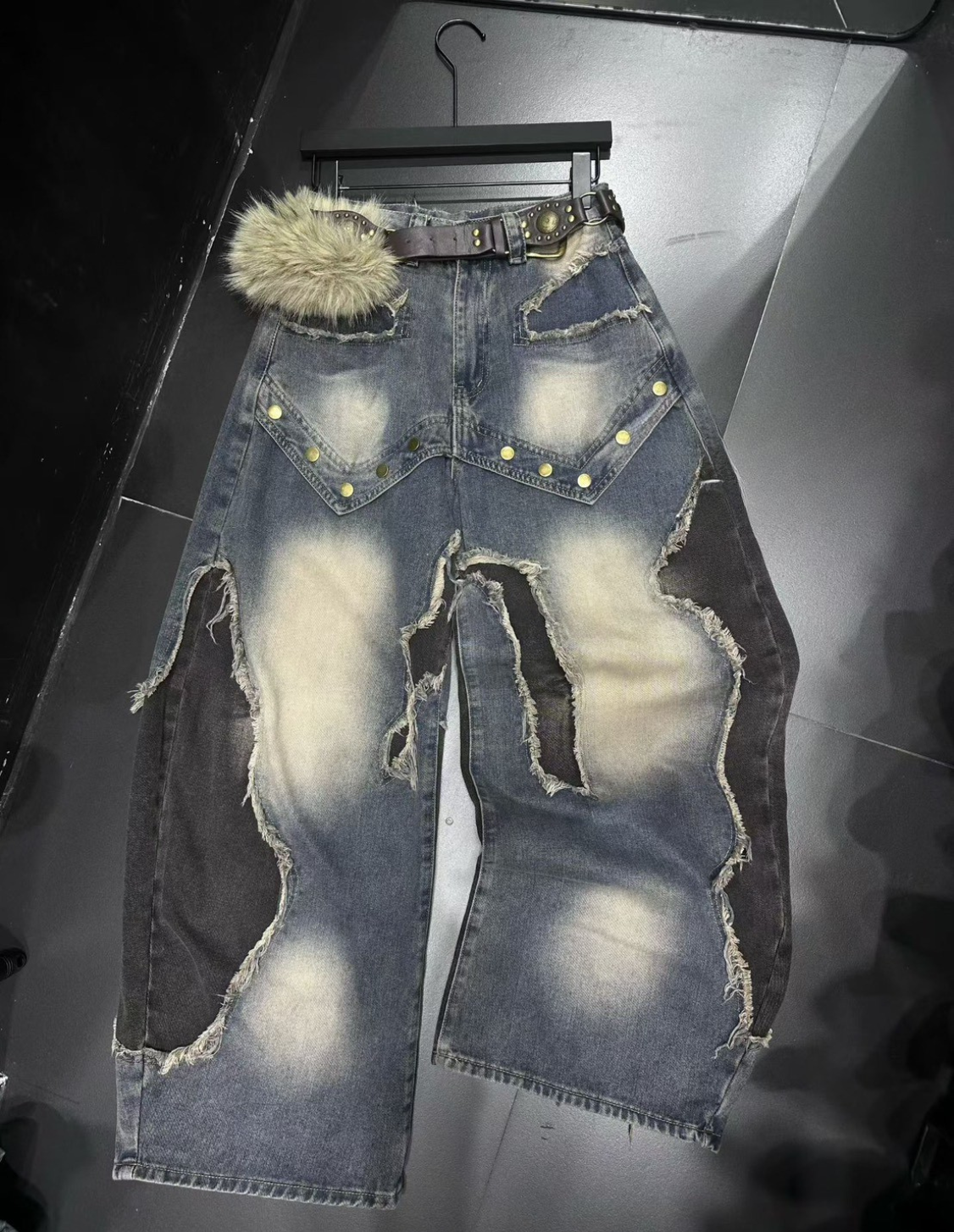 補丁拼布彎刀褲