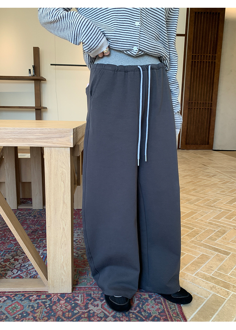 10W20 拼接感撞色抽繩休閒棉褲 三色