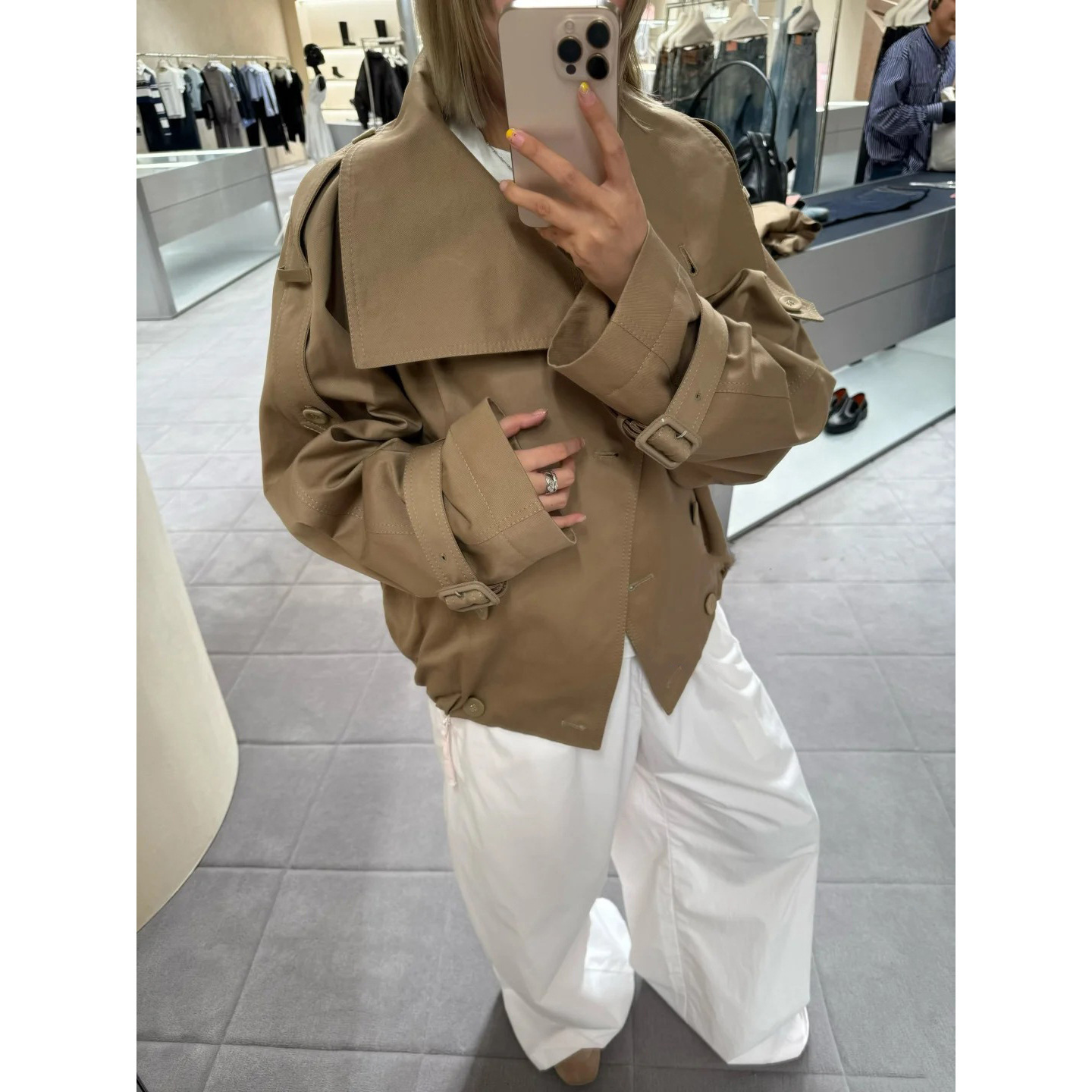 10W17  街頭風騎士短版風衣外套 一色