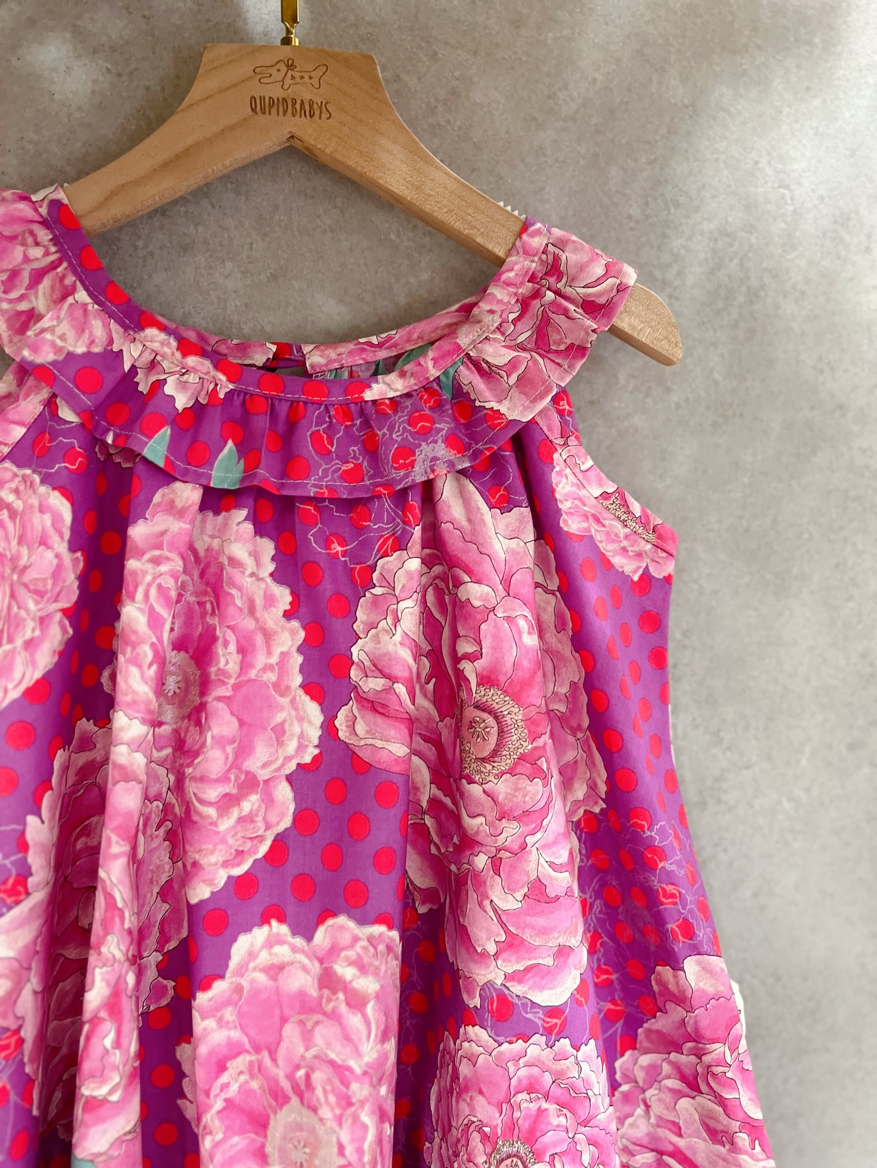 桃紫燙銀牡丹 雙層蛋糕長洋裝(90)