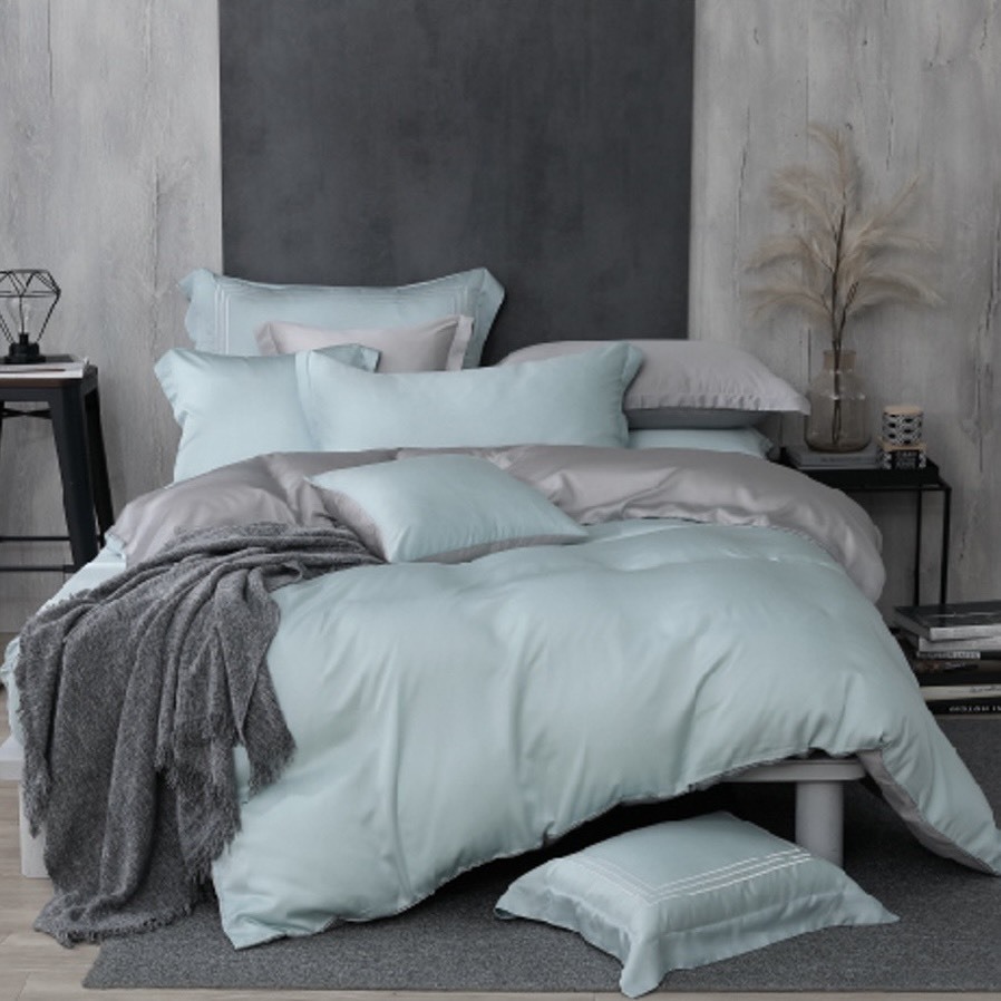 60支天絲薄被單 | 松竹綠 x 銀灰