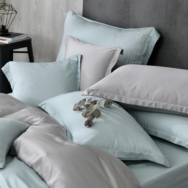 60支天絲薄被單 | 松竹綠 x 銀灰