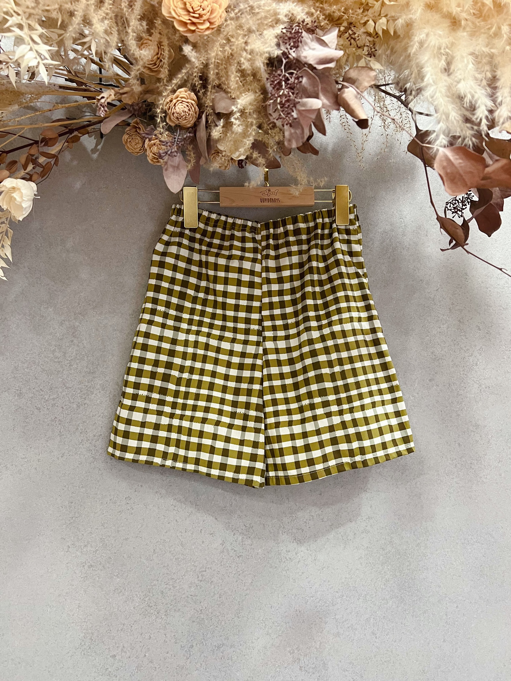 綠格子 短褲(130)