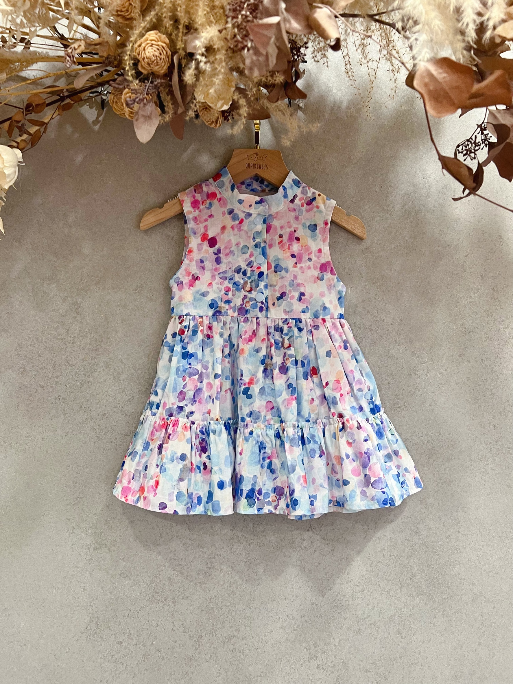 粉紫泡影 蛋糕裙洋裝(80)