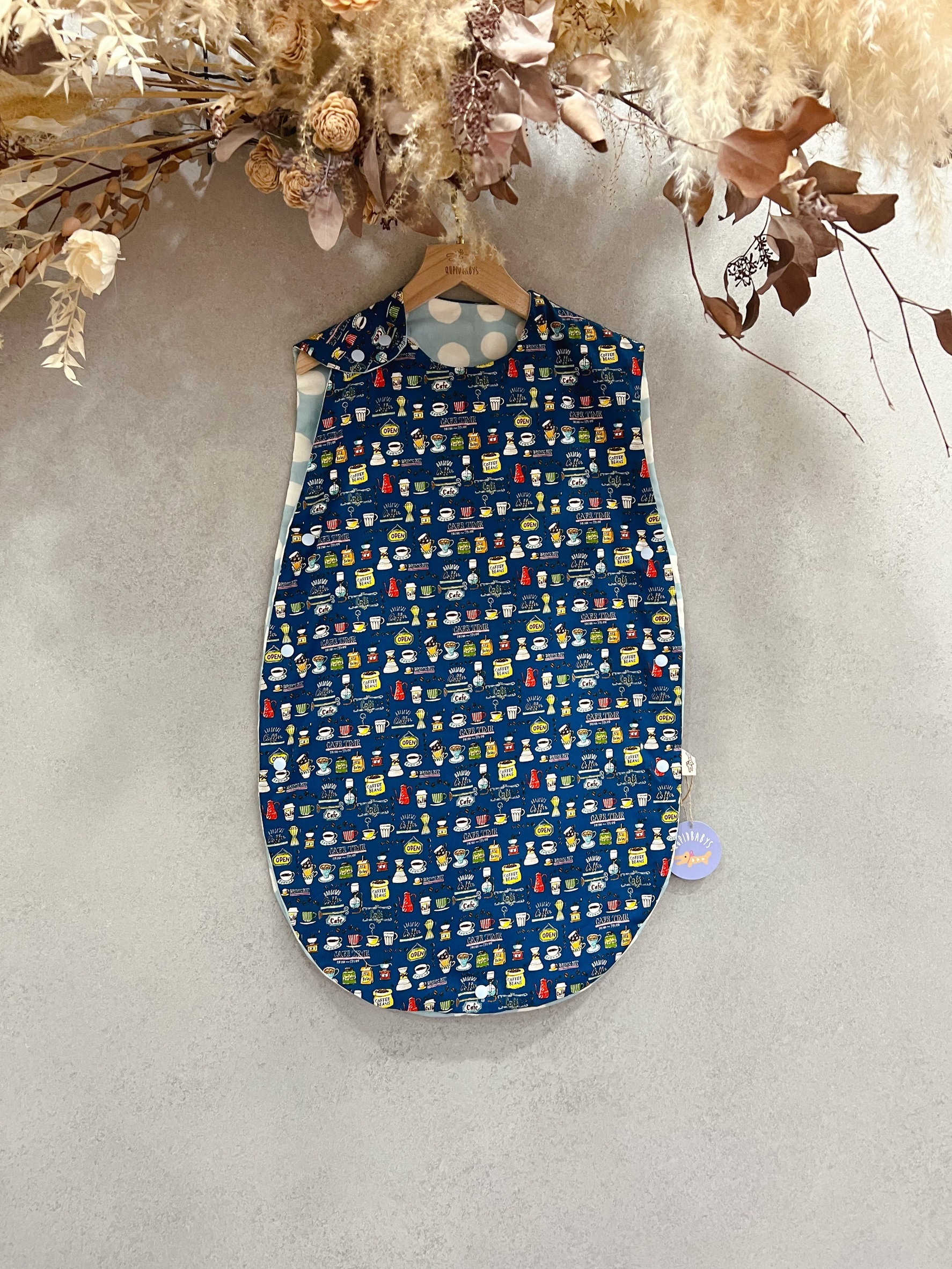 深藍咖啡杯 加大夏季防踢被（適合約3-5歲）