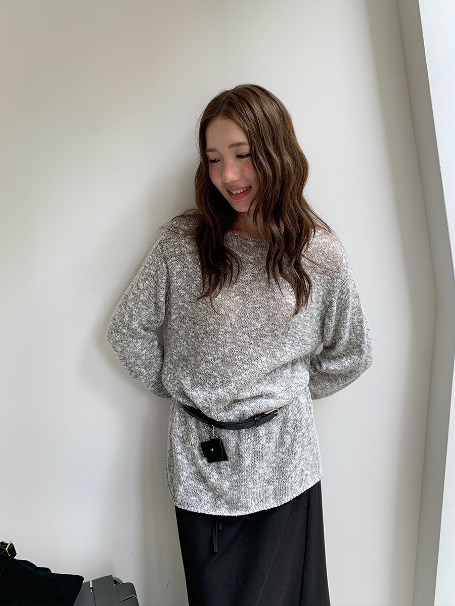 10W12 雪花肌理感寬鬆針織上衣 四色