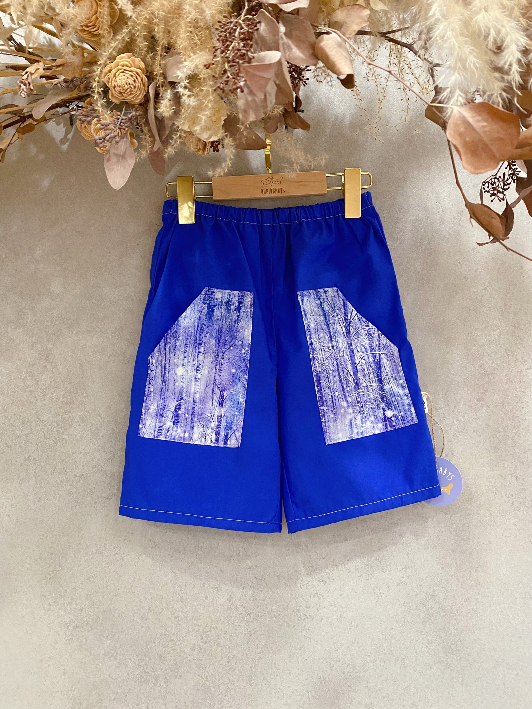 紫雪 斜口袋短褲(120)