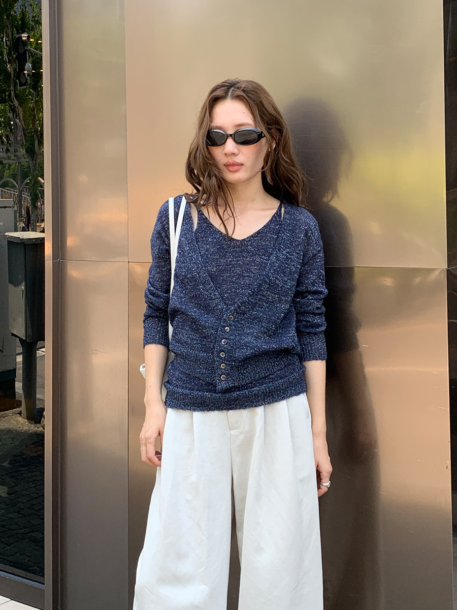 10W08 多層次感兩件式針織套裝 四色