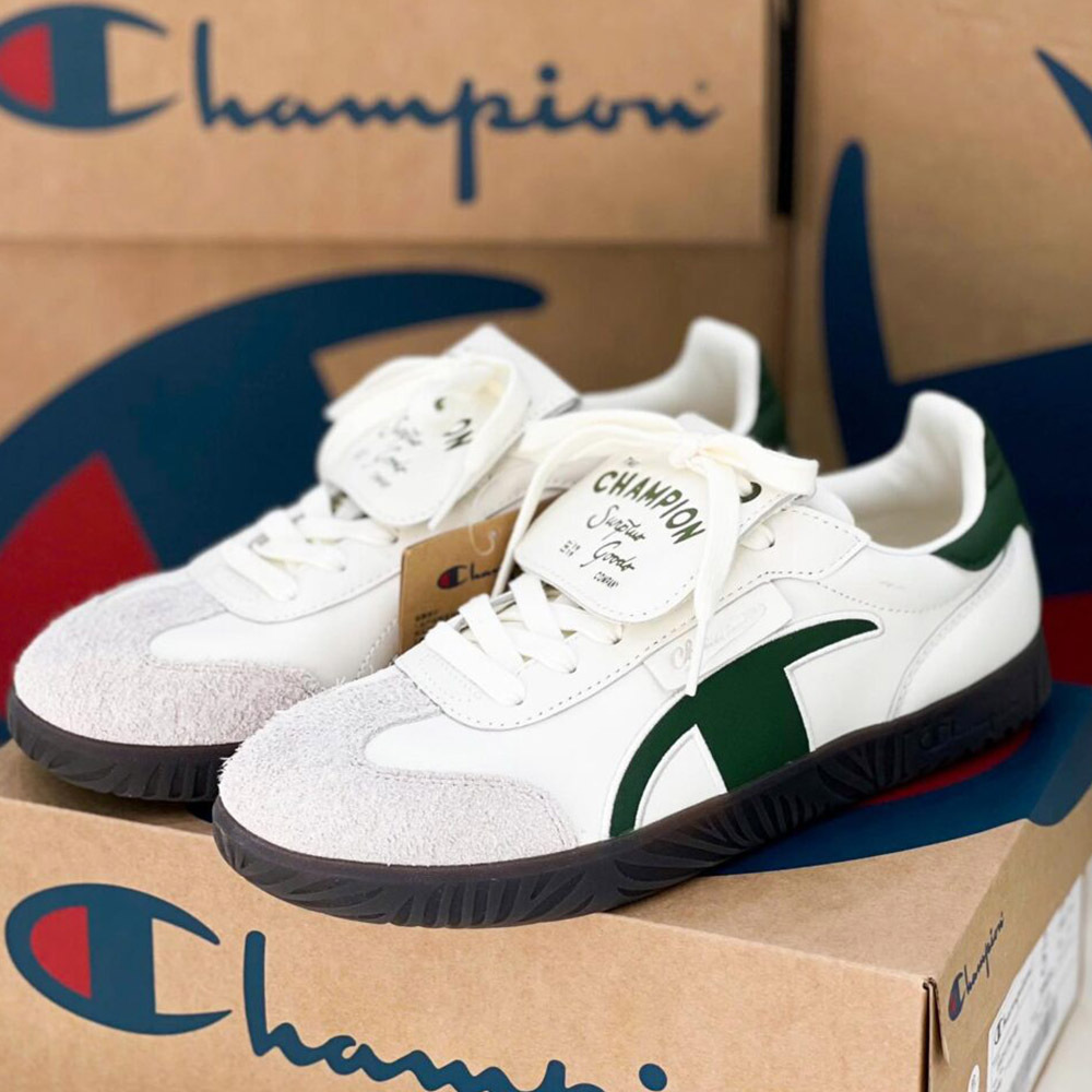 男款-Champ T-trainer經典T頭德訓鞋-淺米色/深綠色 (U5CFCTM12N1）