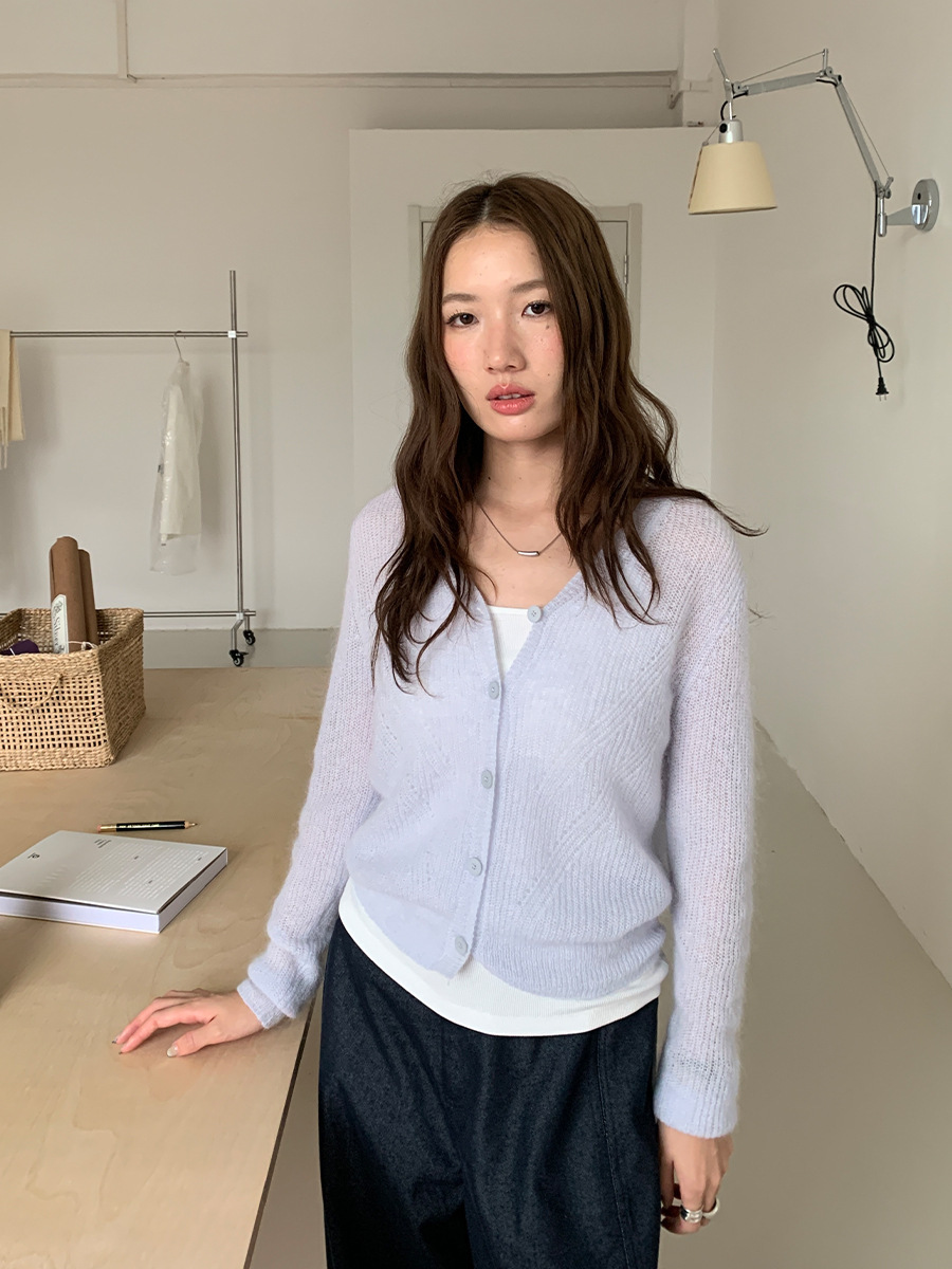 10W05 微透膚感輕薄羊毛針織開衫 六色