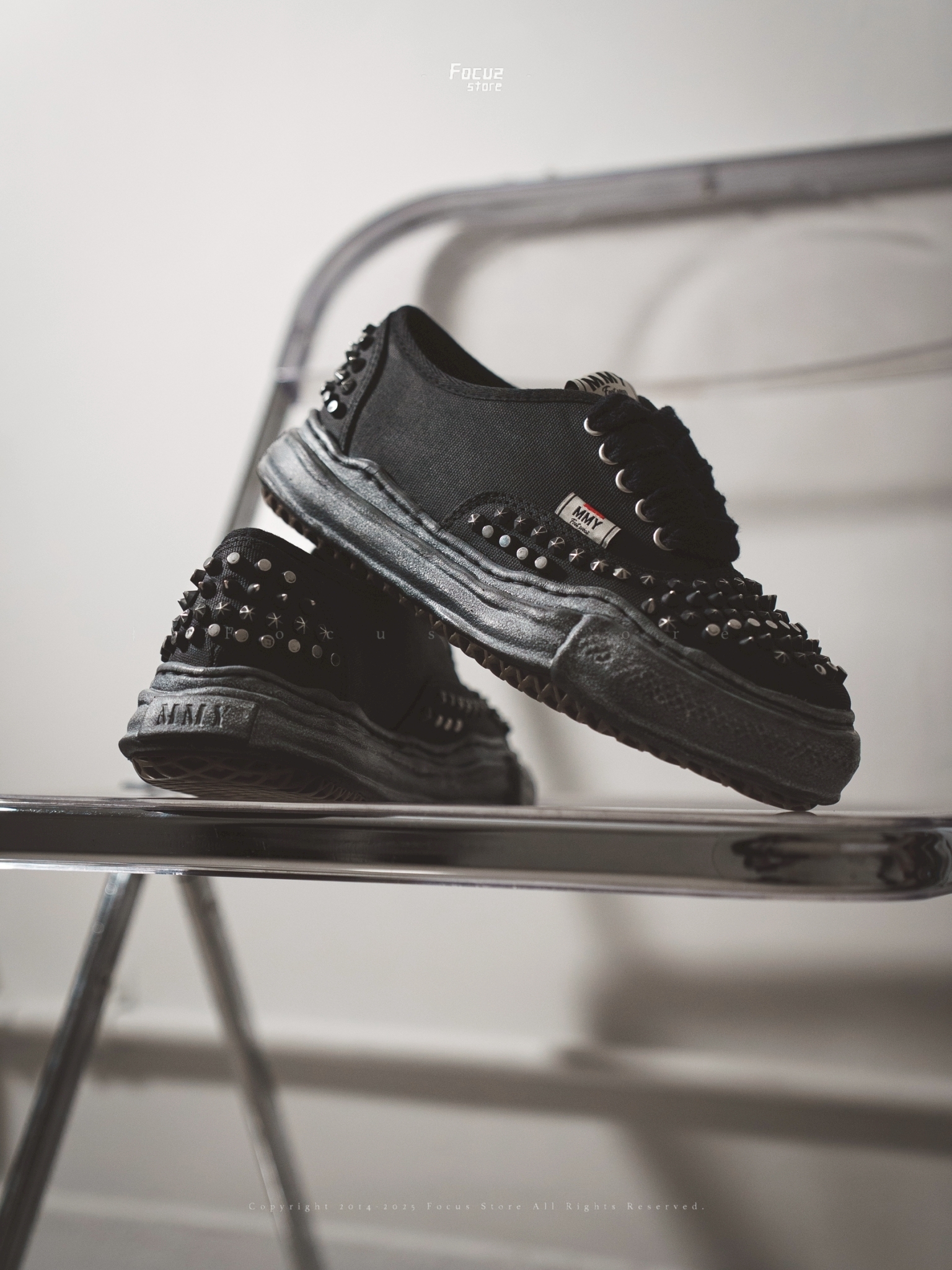 【Focus Store】部分現貨 Maison MIHARA YASUHIRO Baker OG Sole Studded Canvas Low-top Sneaker "Black" 鉚釘款 黑色 A15FW733
