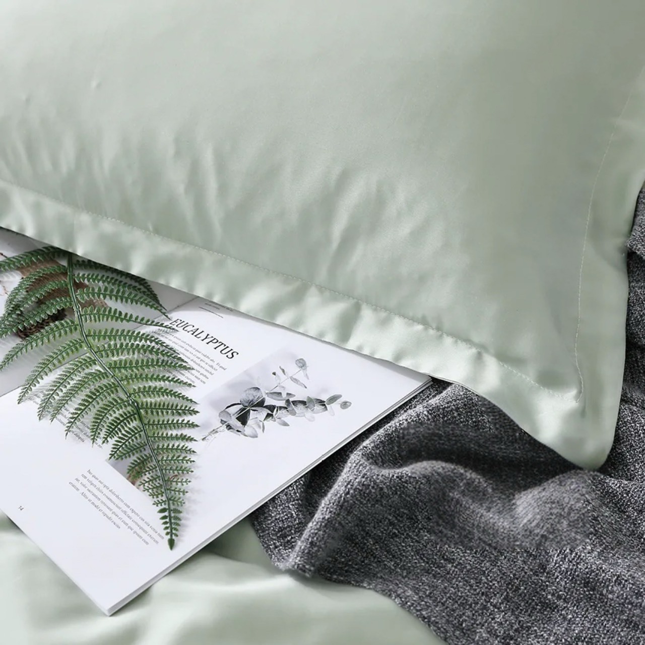 60支天絲床包組 | 果綠 x 奶油黃