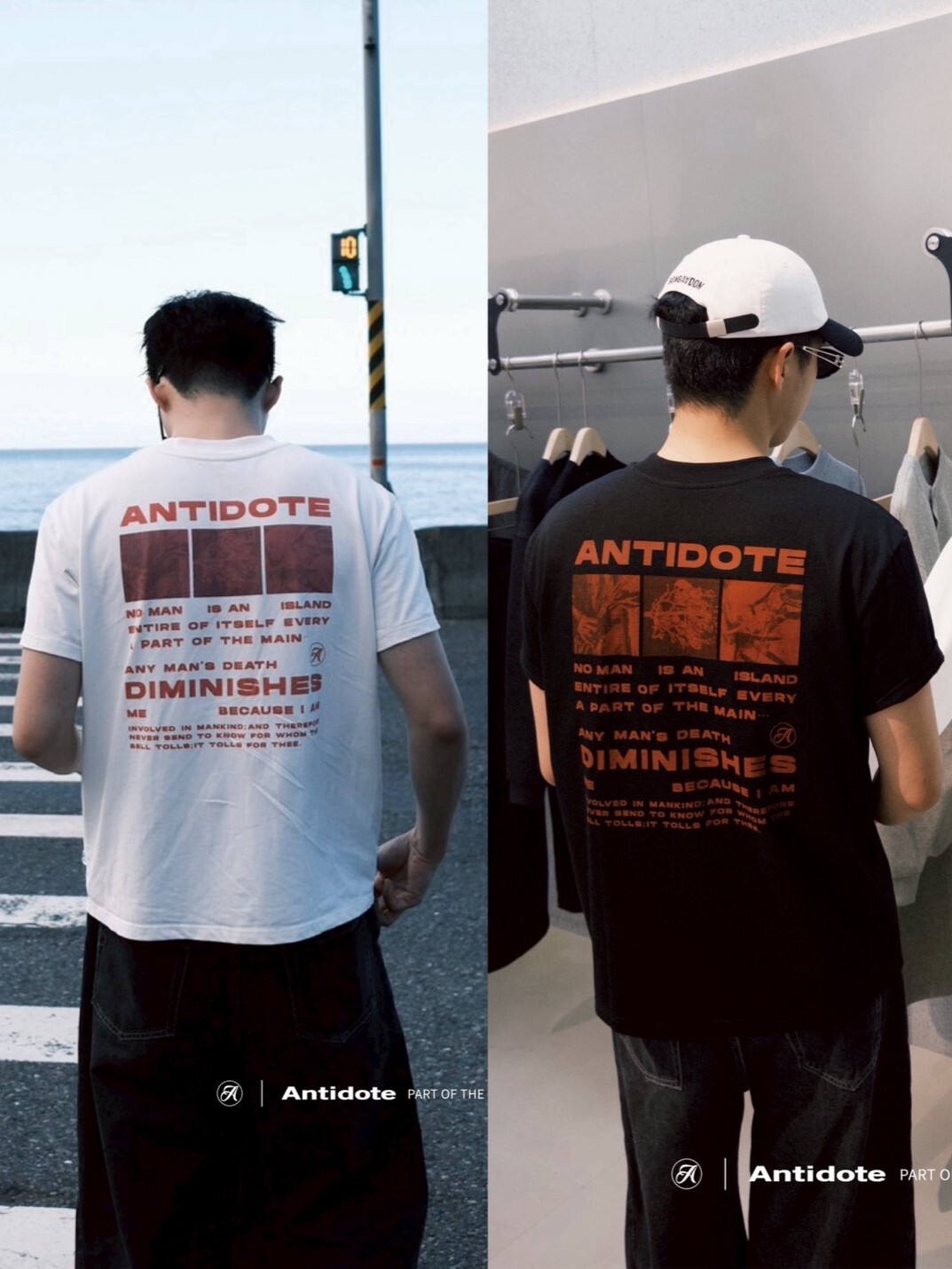 ANTIDOTE 花卉圖像標語 胸口Logo Boxy短袖 ADS-05 DIMINISHES TEXT T-SHIRT