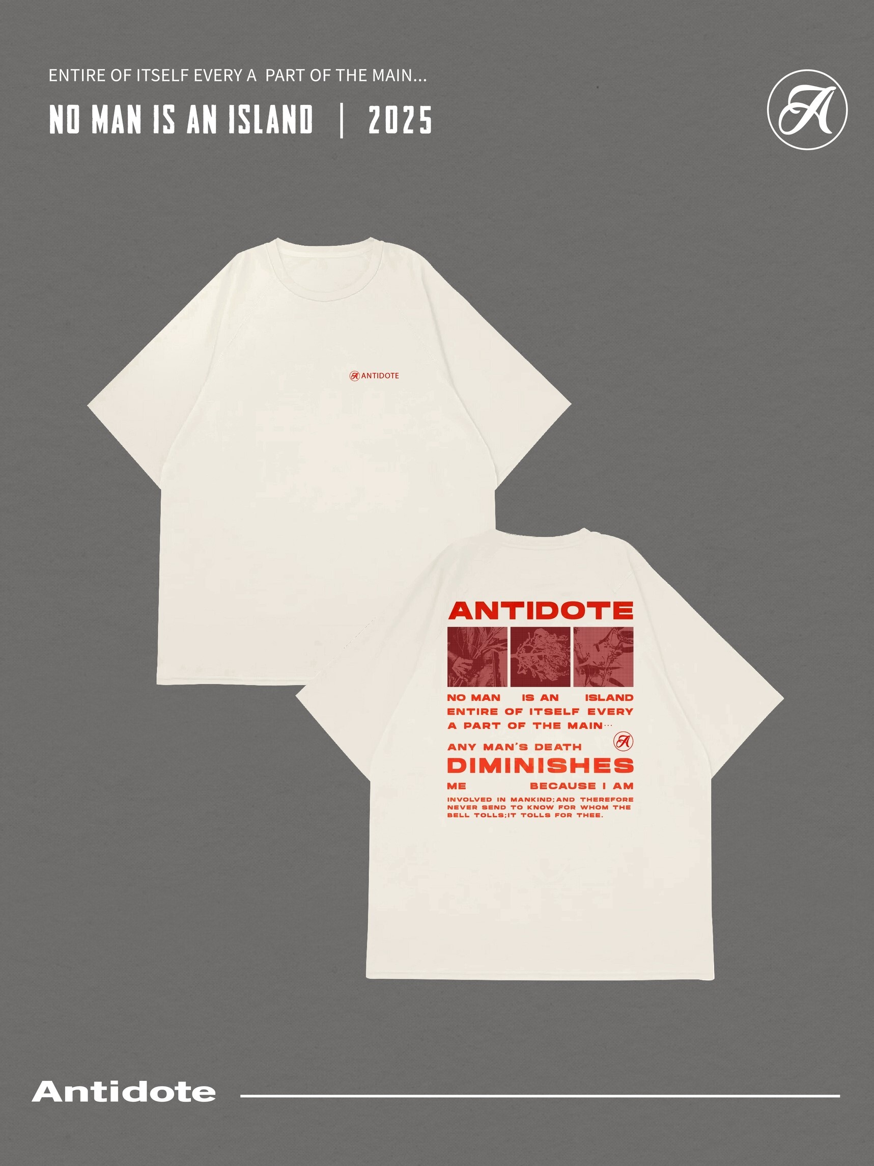 ANTIDOTE 花卉圖像標語 胸口Logo Boxy短袖 ADS-05 DIMINISHES TEXT T-SHIRT