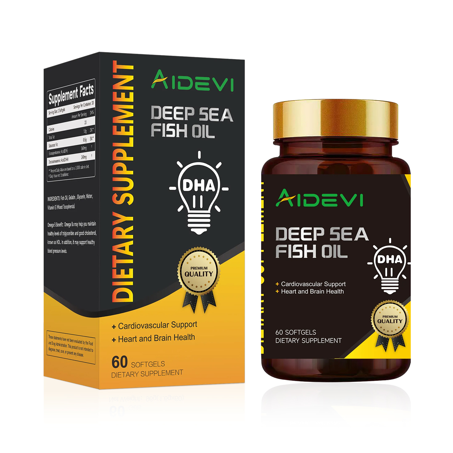 AIDEVI Deep Sea Fish Oil DHA EPA OMEGA-3 60 Softgel