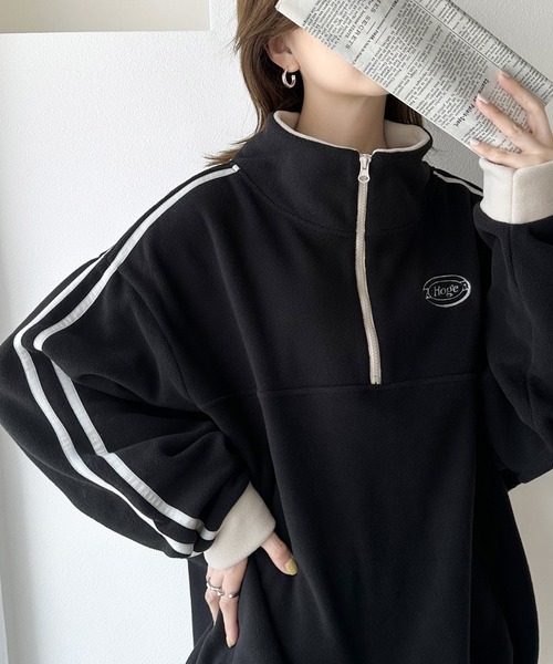 日本🇯🇵連線 JAVA 半拉鍊刺繡復古運動T 男女可穿 羊毛材質 休閒 復古 刺繡 寬鬆 長袖 套頭衫 4色(任買兩件711免運)/預購