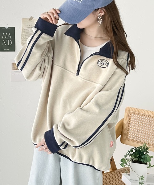 日本🇯🇵連線 JAVA 半拉鍊刺繡復古運動T 男女可穿 羊毛材質 休閒 復古 刺繡 寬鬆 長袖 套頭衫 4色(任買兩件711免運)/預購