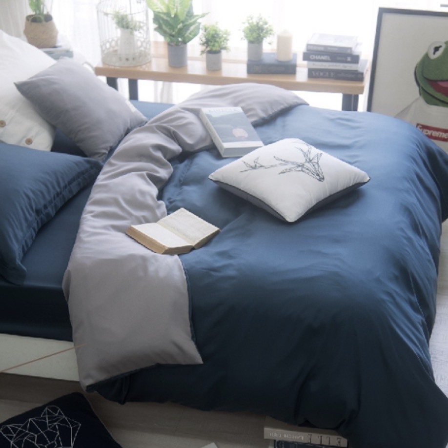 60支天絲薄被單 | 蒼山藍 x 都市灰