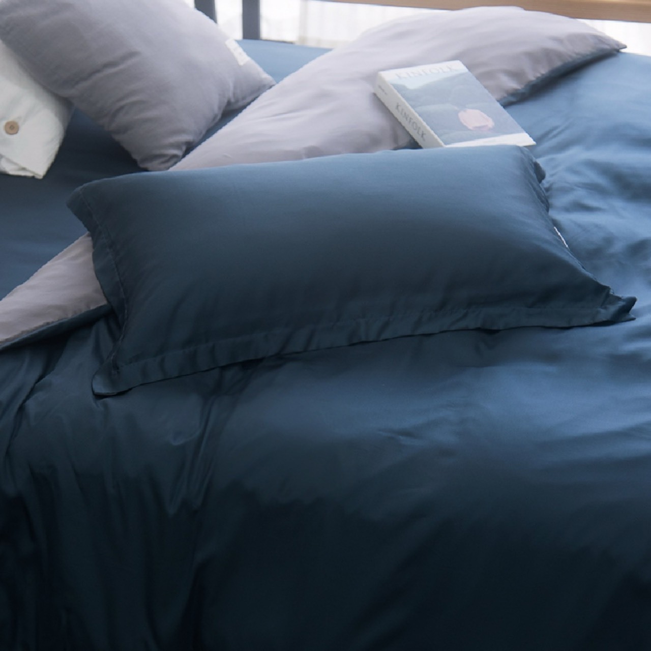 60支天絲床包組 | 蒼山藍 x 都市灰