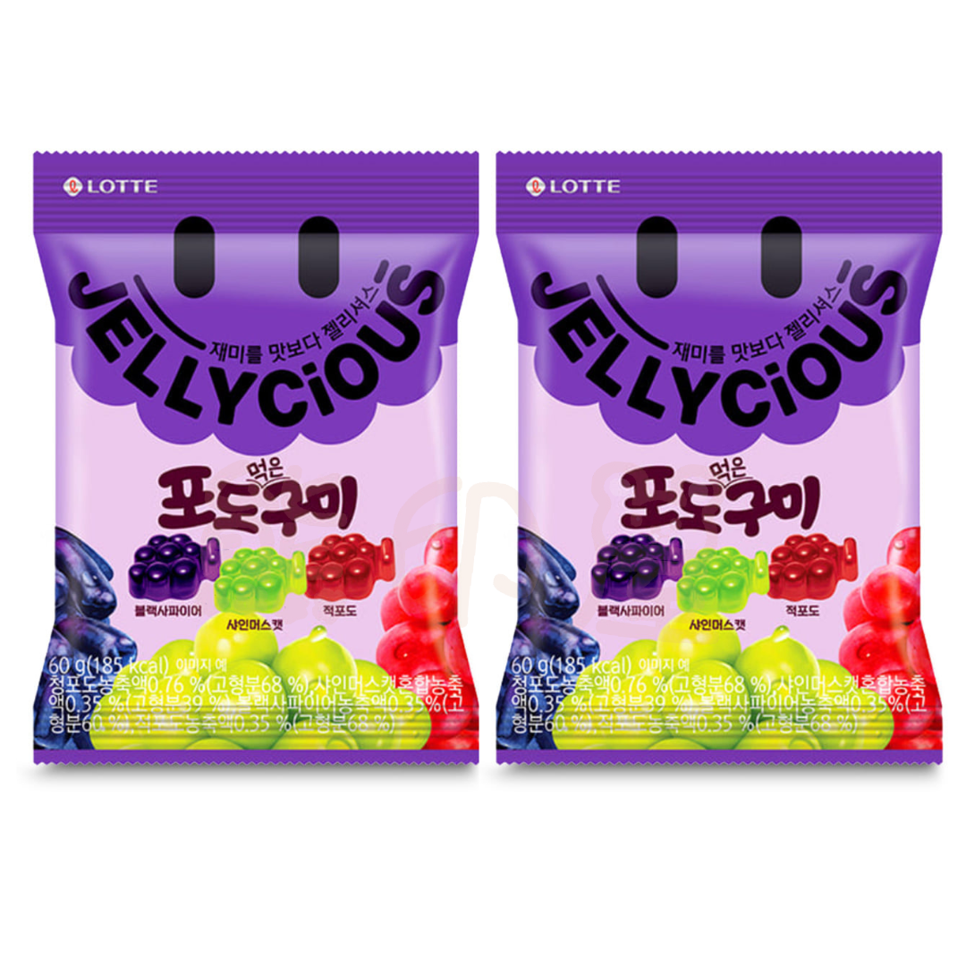 韓國樂天 Jellycious 葡萄味軟糖 60g x 2 (紫)