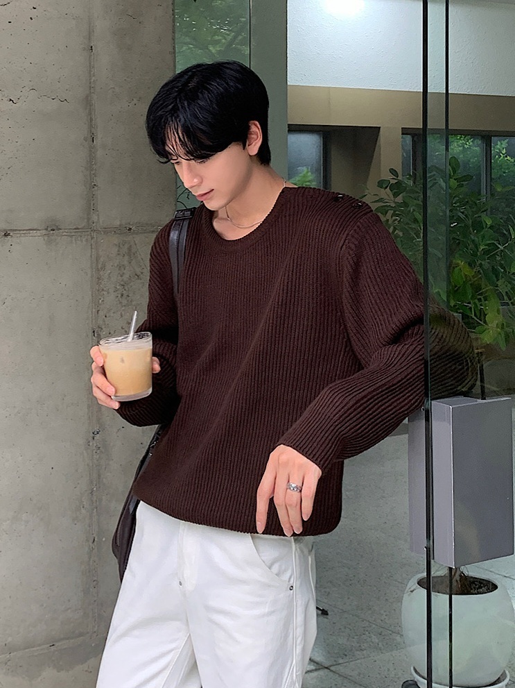 Caron 肩部紐扣針織衫