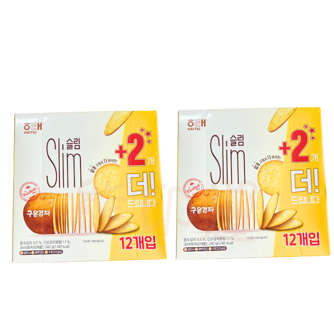 海太 - 韓國HAITAI 馬鈴薯薄片Slim餅乾盒裝 240G X 2