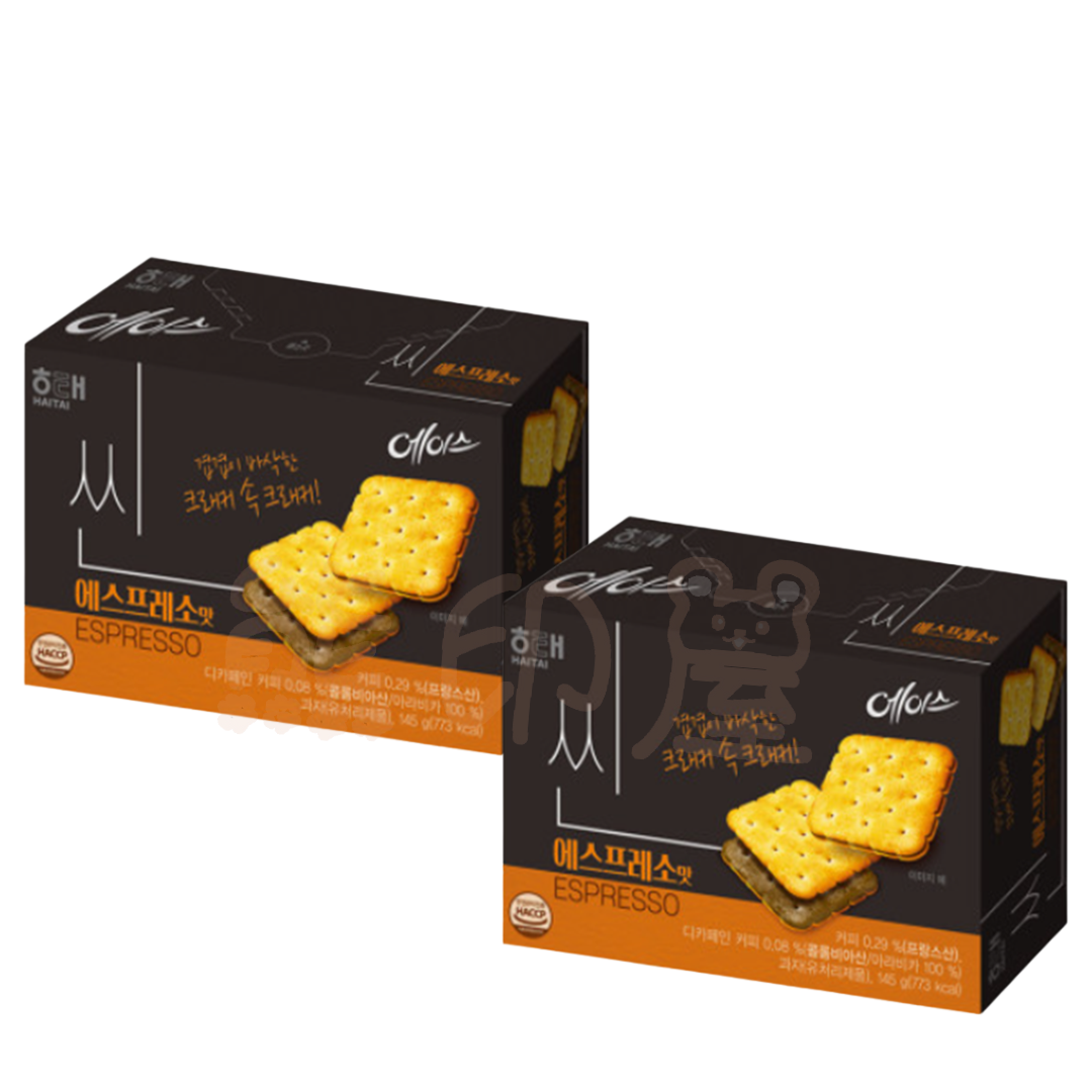 韓國HAITAI Espresso 濃縮咖啡味餅乾盒裝 145G X2