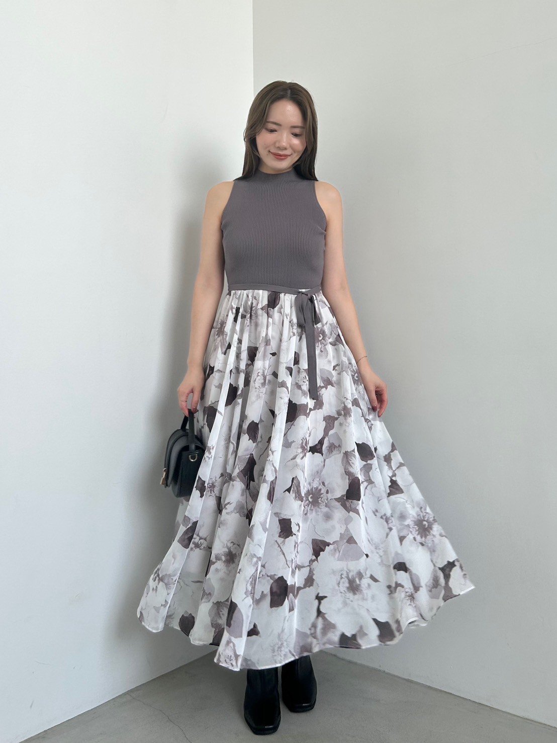 [預購] 折扣 SNIDEL無袖針織拼接洋裝