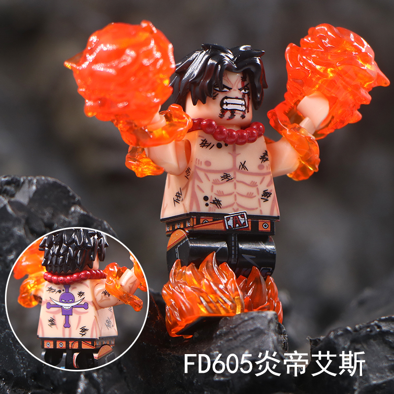 One Piece Portgas D Ace Custom Minifigures Set Fit Lego FD605-FD606