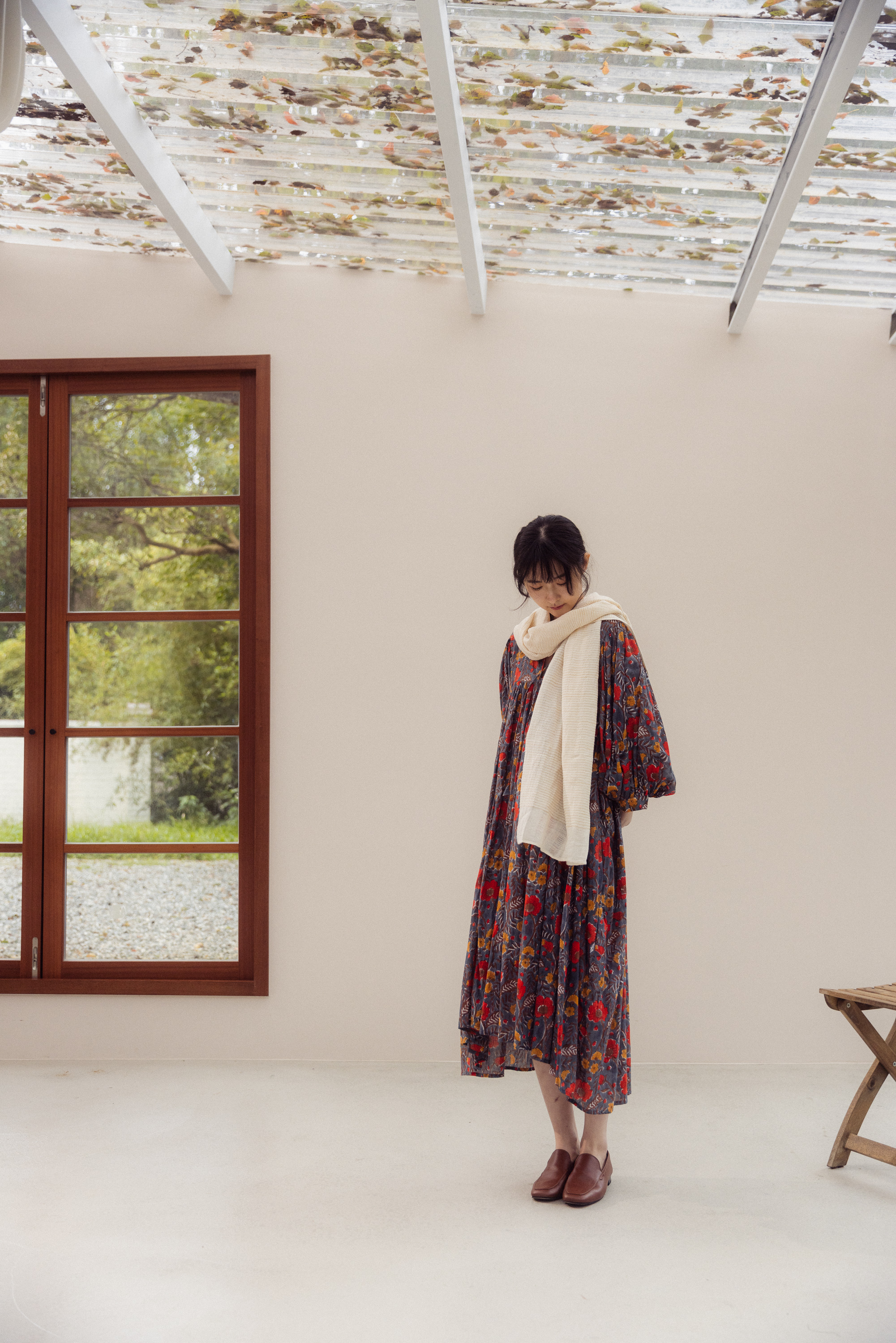 手織圍巾_原色紋路