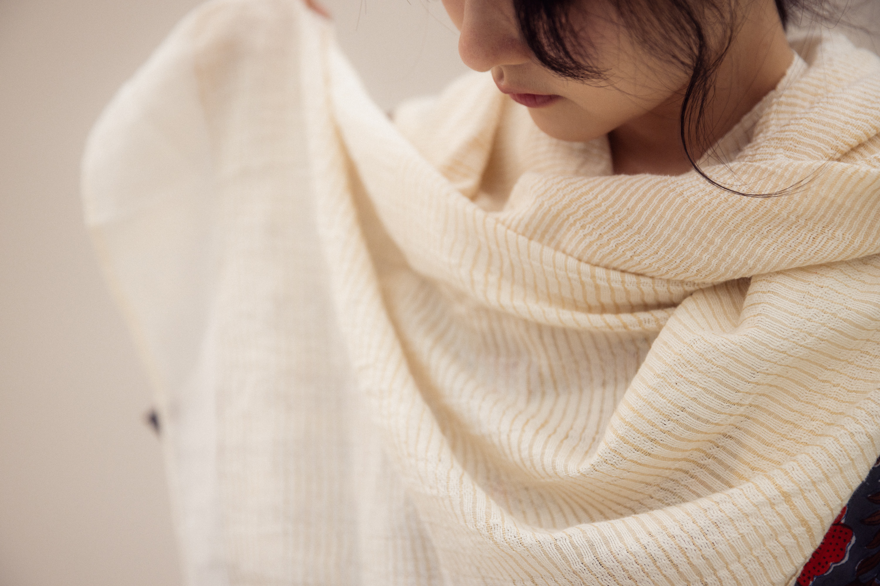 手織圍巾_原色紋路