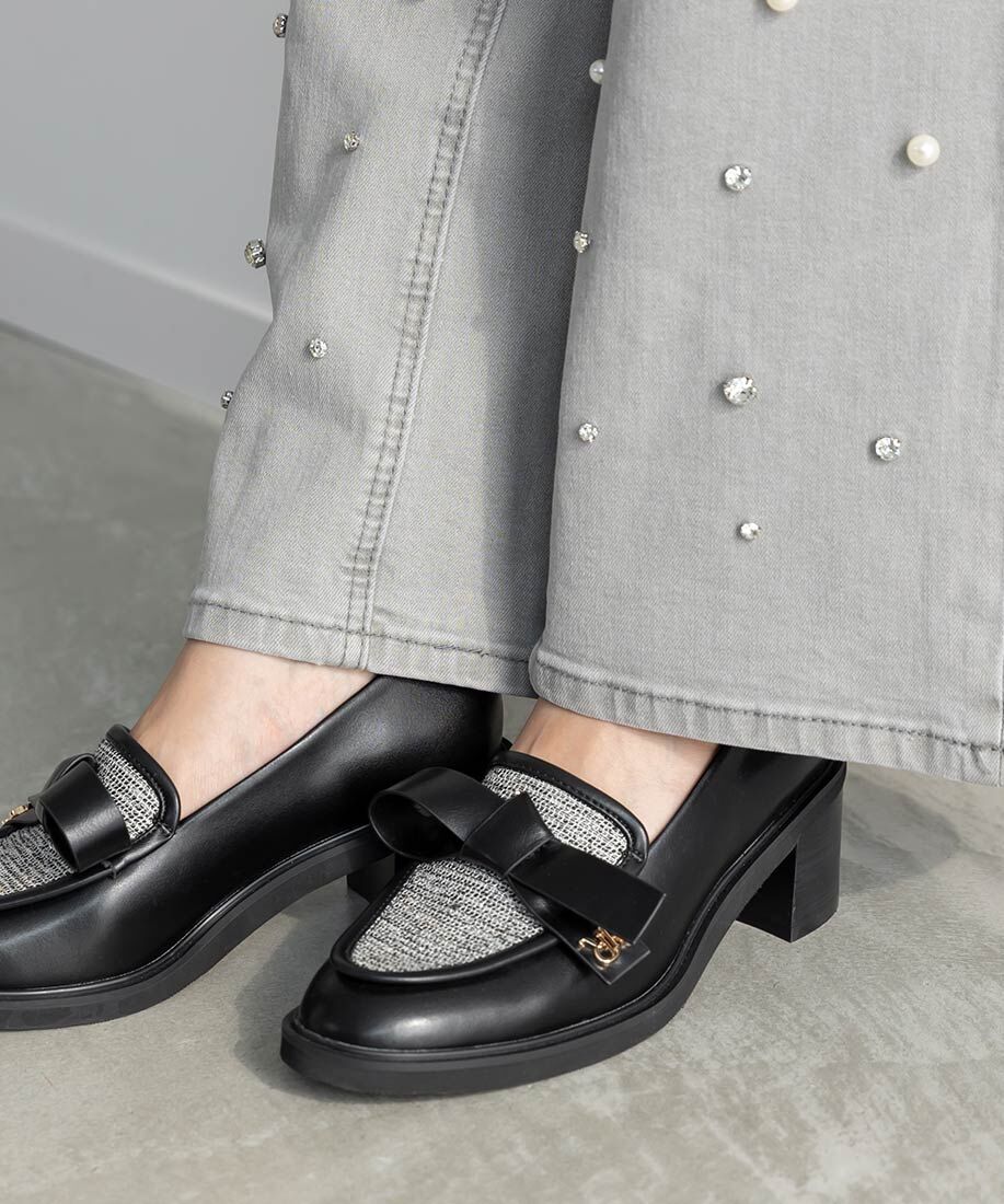 [預購] 折扣RANDA]蝴蝶結設計蓬鬆樂福鞋