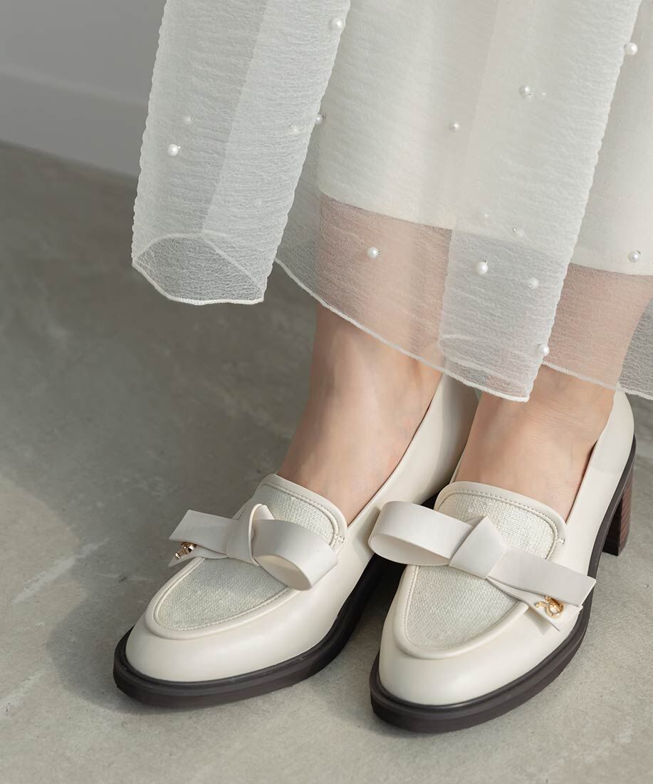 [預購] 折扣RANDA]蝴蝶結設計蓬鬆樂福鞋
