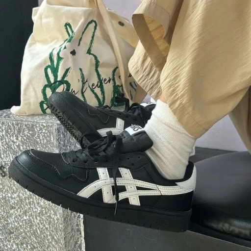 【Luxury】ASICS JAPAN S 黑白 全黑 黑武士 荔枝皮 仿皮革 復古 男女鞋 1203A033-001