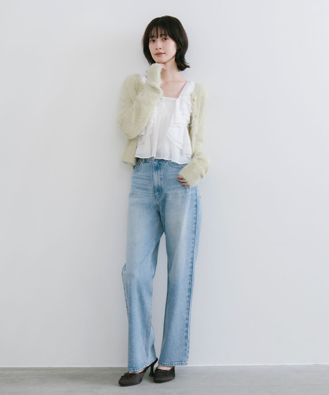 [現貨] 折扣 COCO DEAL直筒微彈性牛仔褲 淺藍2號