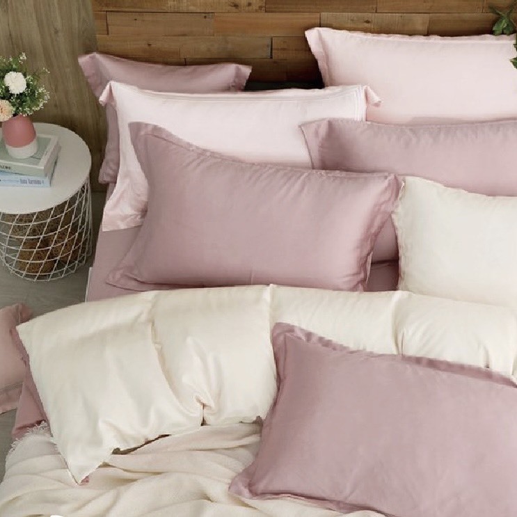 60支天絲兩用被 | 櫻粉 x 奶油黃