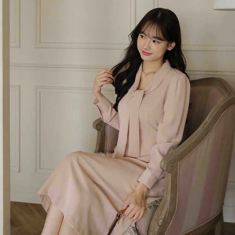 🚀當日出貨【🌸早春新品 】 Adeline高級溫柔法式綁帶洋裝 ( 2 colors )