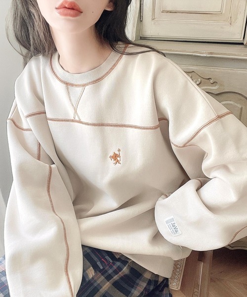 日本🇯🇵連線 JAVA 撞色縫線超大衛衣 男女可穿 休閒 寬鬆 長袖 套頭衫 羊毛襯裡 5色(任買兩件711免運)/預購