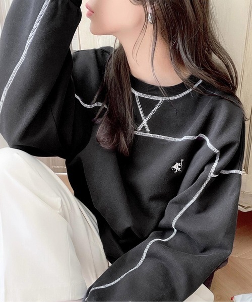 日本🇯🇵連線 JAVA 撞色縫線超大衛衣 男女可穿 休閒 寬鬆 長袖 套頭衫 羊毛襯裡 5色(任買兩件711免運)/預購