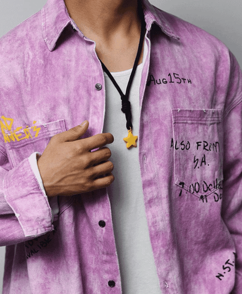 塗鴉印花顏料襯衫