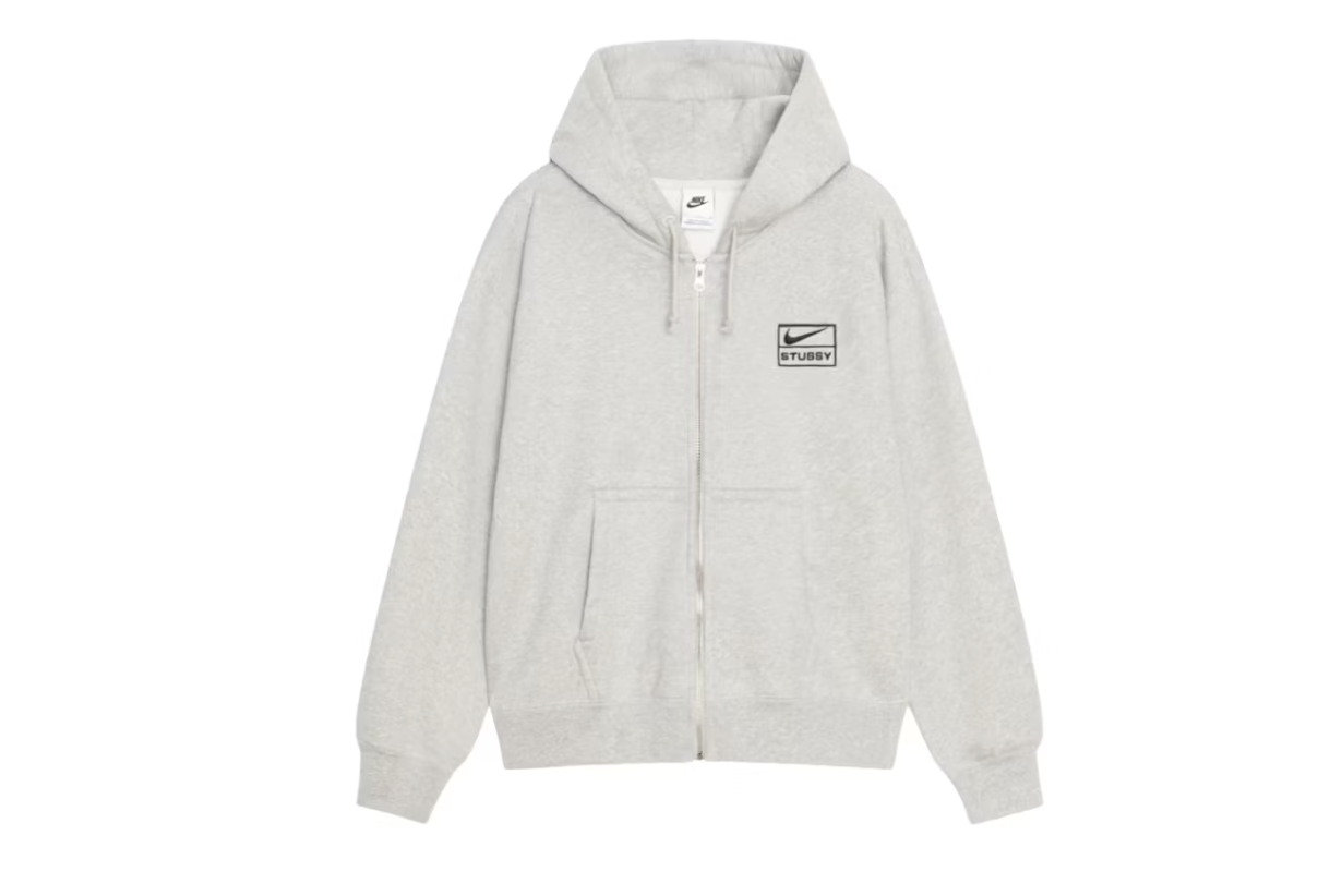 現貨|Stussy x Nike Fleece Zip Hoodie Grey FW25 FJ9182-050