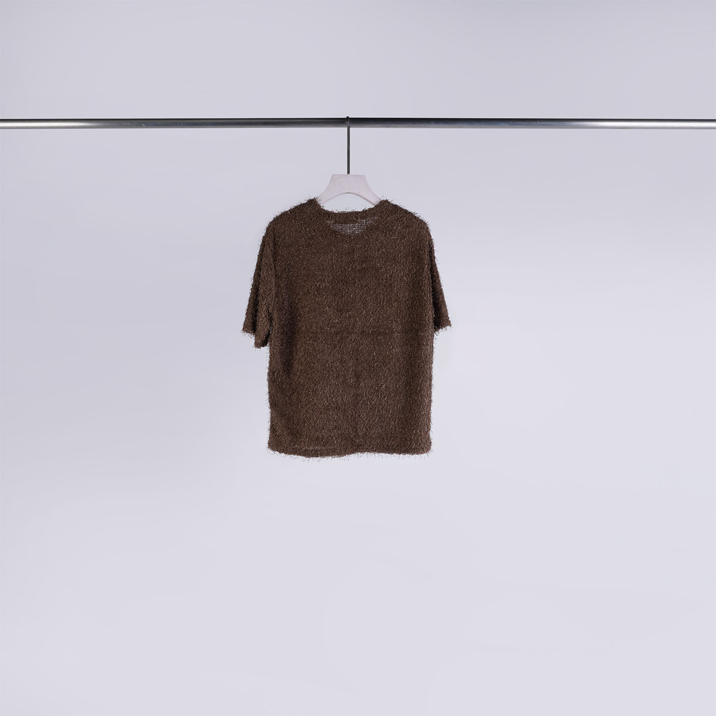 質感圓領毛毛T | 可可棕