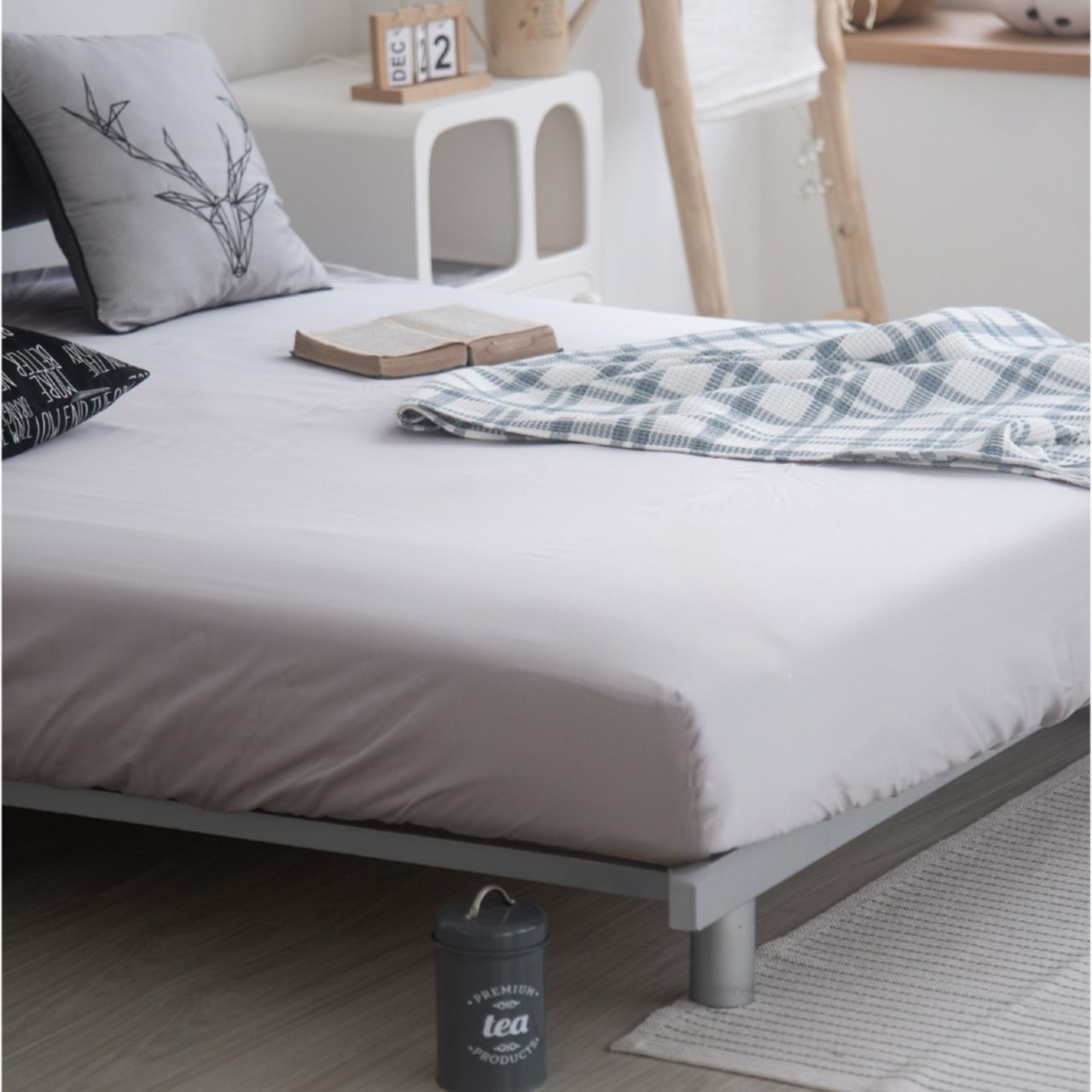 60支天絲床包兩用被組 | 鐵灰 x 銀灰