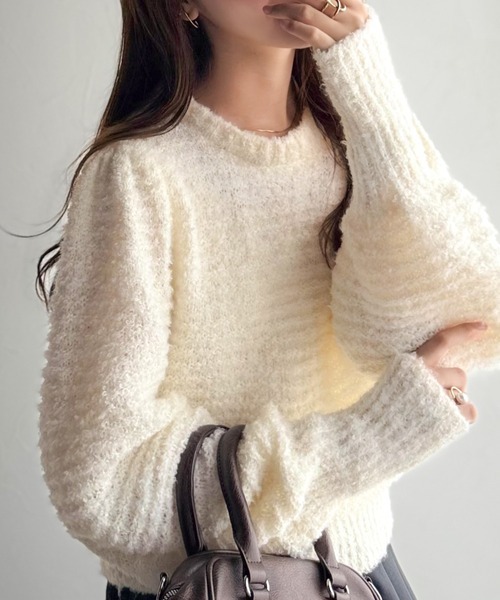 日本🇯🇵連線 Classical Elf 熊寶寶毛絨泡泡袖上衣 蓬鬆感 泡泡袖 針織 休閒 長袖 5色(任買兩件711免運)/預購