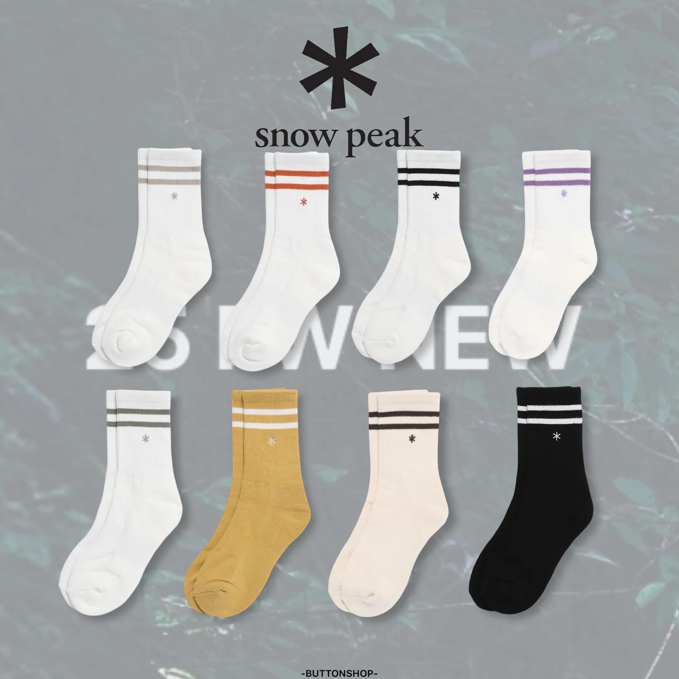 【現貨】snow peak cool Asterisk Crew Socks 條紋logo 刺繡中筒襪 條紋襪 襪子 S25ZUFSO80